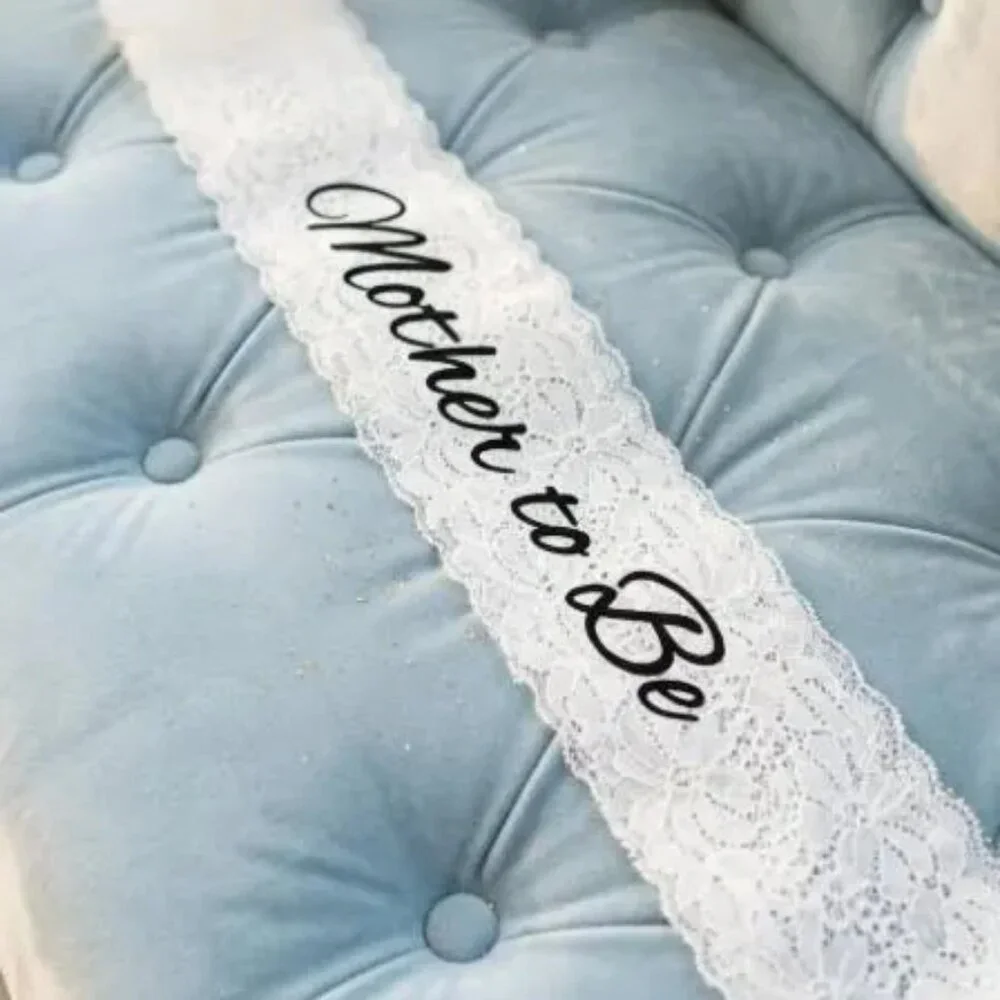 Forum Novelties Mother To Be White Lace Sash Baby Shower Party Supplies Gift